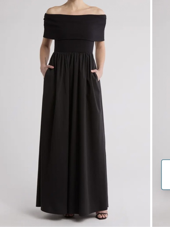 Love By Design Dresses & Skirts - Monet Off-the-Shoulder Mixed
Media Maxi Dress